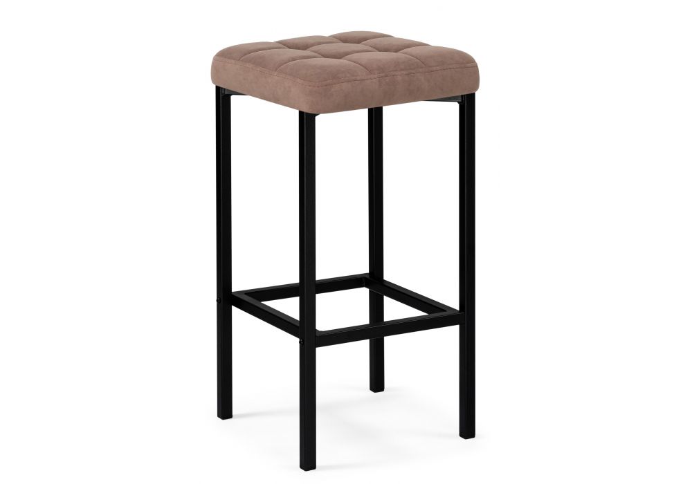 Барный стул Лофт микровелюр катания корица - черный матовый