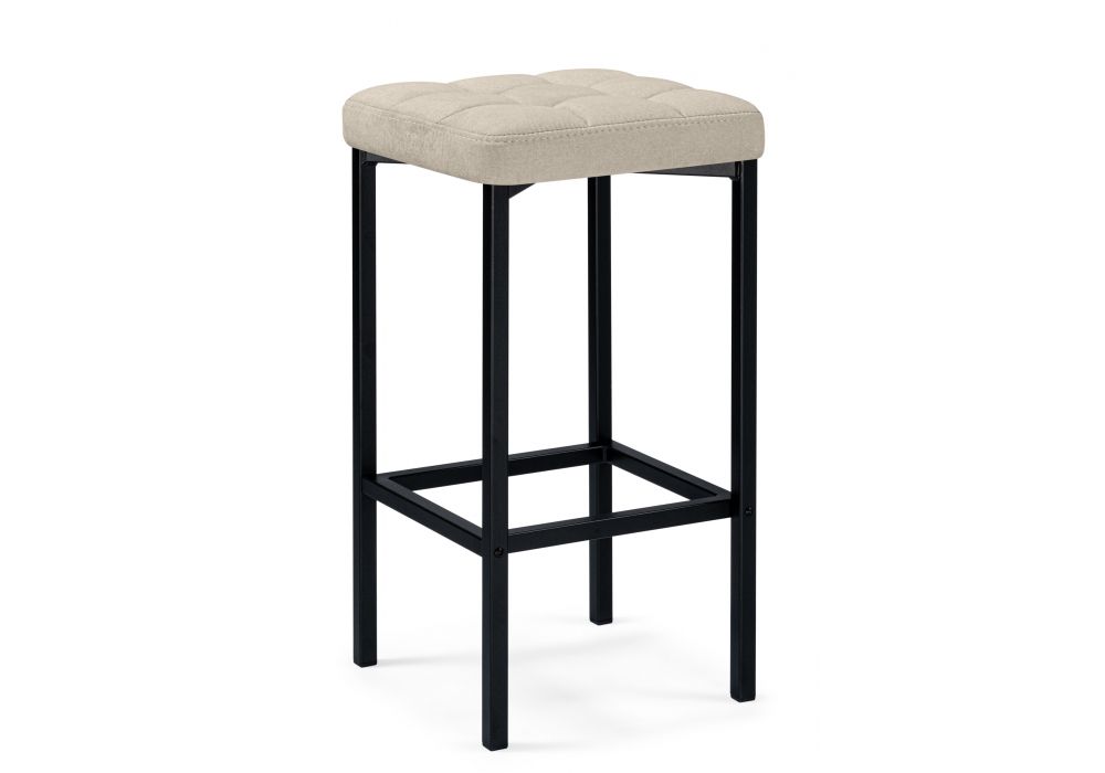 Барный стул Лофт ткань канди крем - черный матовый