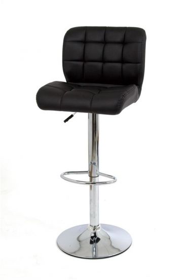 Барный стул S-939 (PU BLACK - хром) БАЗОВЫЙ