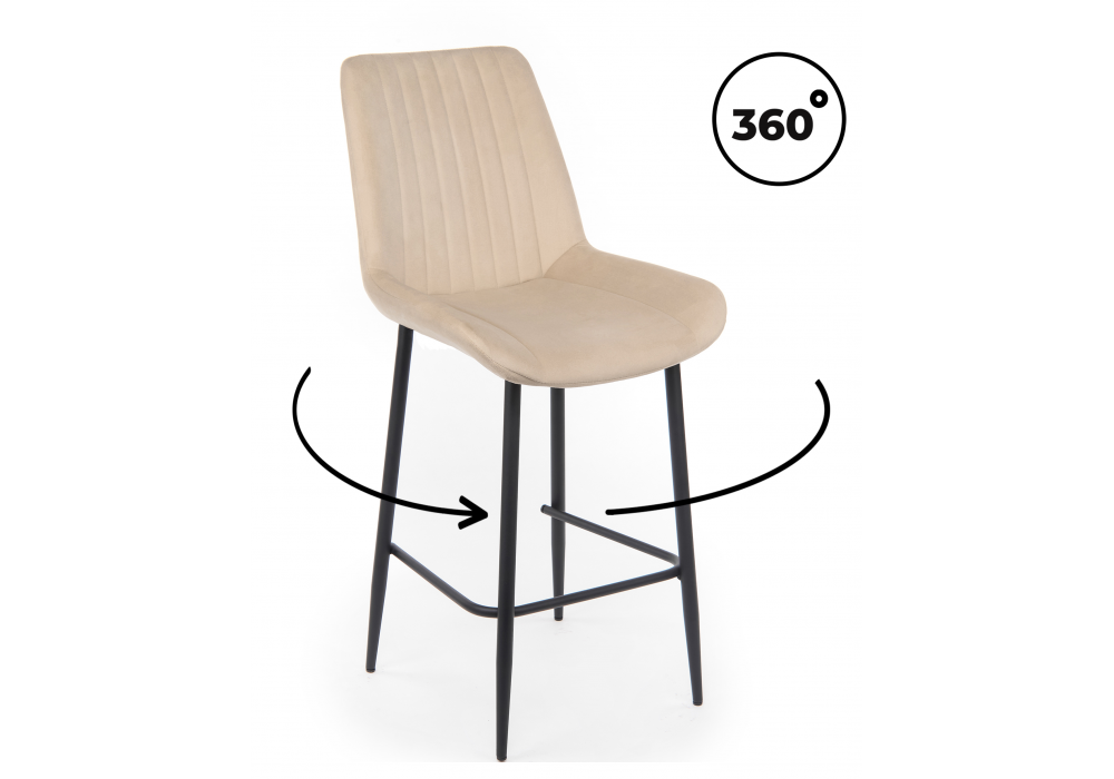Барный стул Седа 360 бежевый (zd 210) - черный np