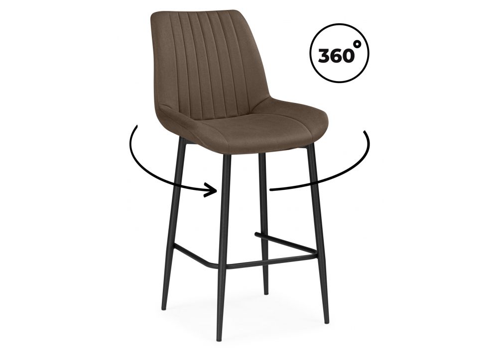 Барный стул Седа 360 коричневый (zd 233) - черный np