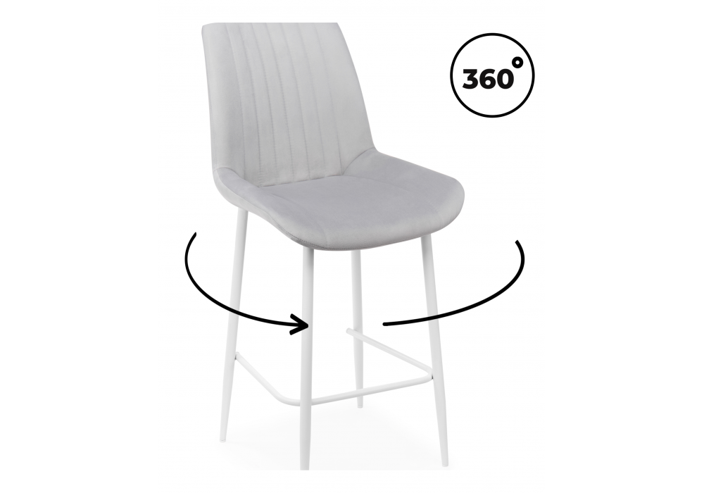 Барный стул Седа 360 светло-серый (zd 960) - белый np