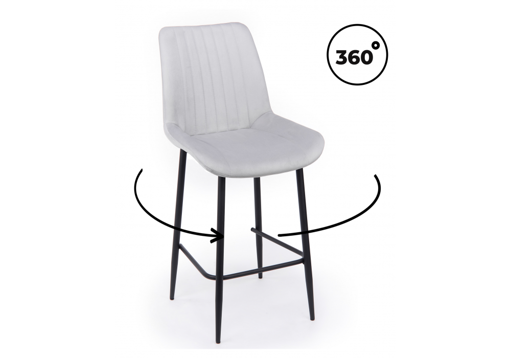 Барный стул Седа 360 светло-серый (zd 960) - черный np