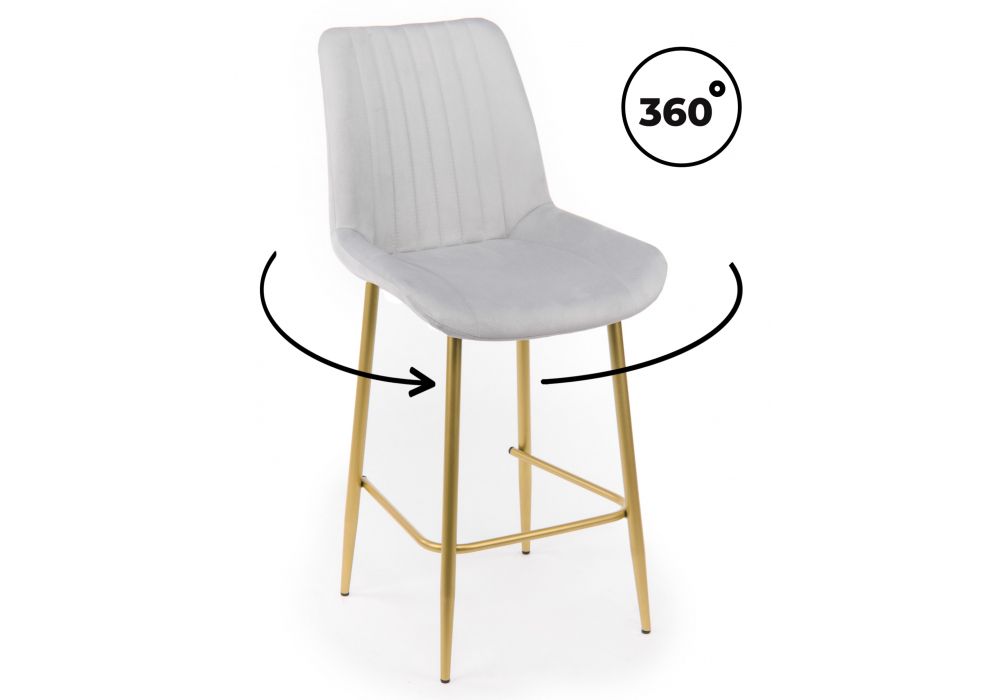 Барный стул Седа 360 светло-серый (zd 960) - золотой np