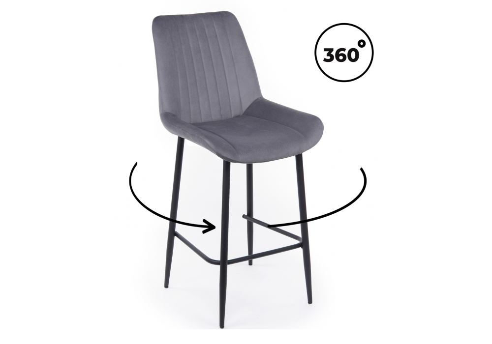 Барный стул Седа 360 темно-серый (zd 995) - черный np