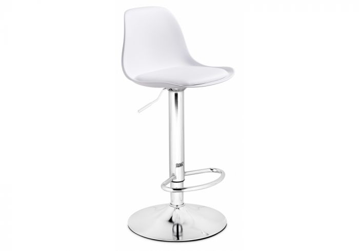 Барный стул Soft white - chrome