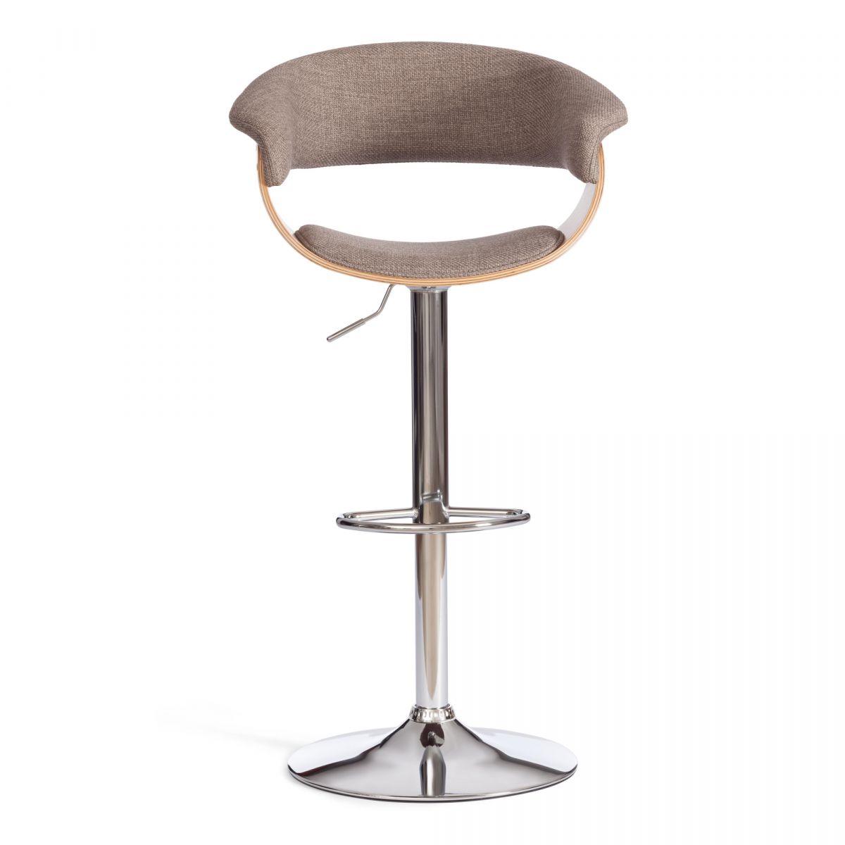 Барный стул VIMTA (mod.4021S) металл-дерево-ткань, 60х51х91,5-112,5 см, выс. сид. 61,5-82,5 см, беже