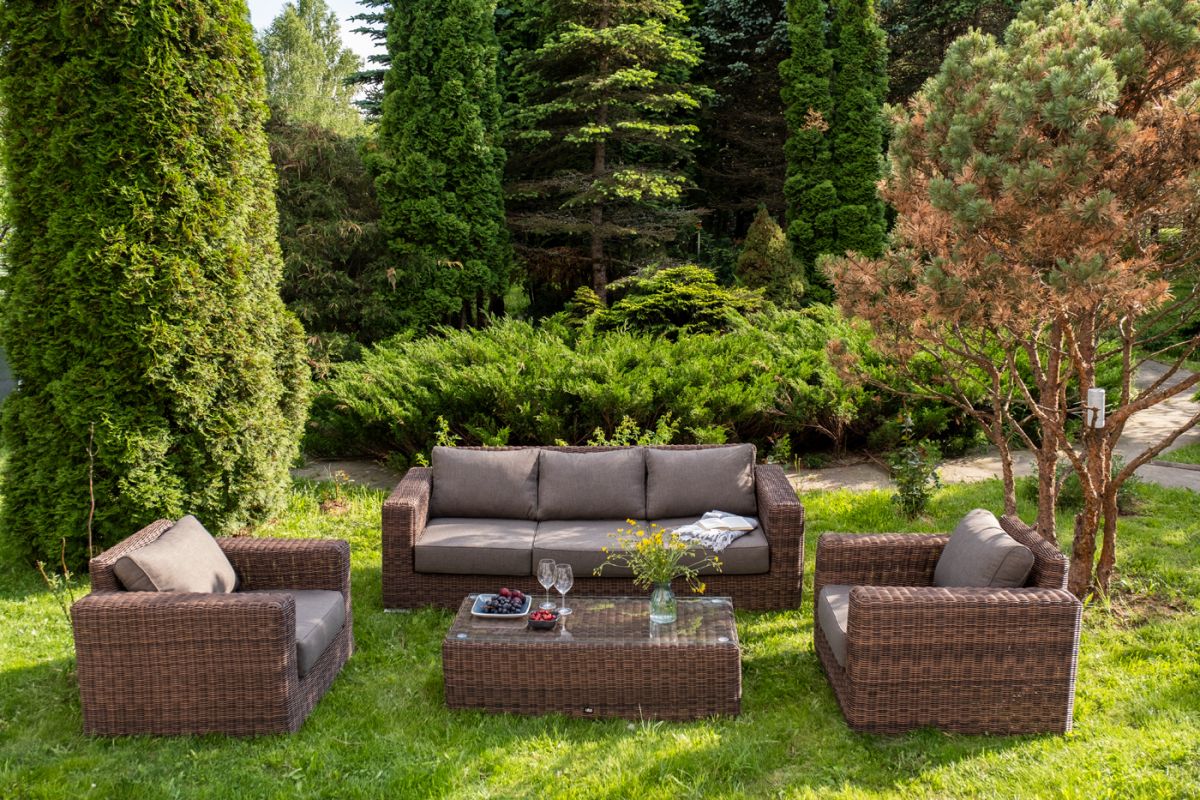 "Барселона" лаунж-зона из искусственного ротанга, цвет коричневый