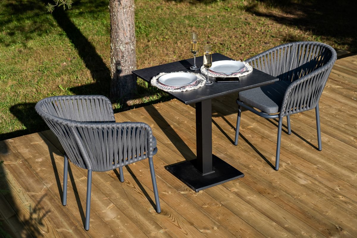 "Беллини" обеденная группа на 4 персоны, цвет темно-серый