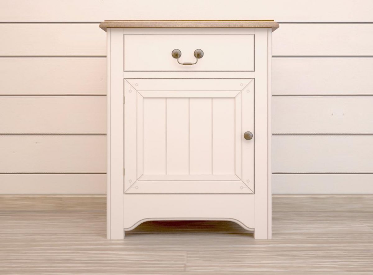 Бежевая прикроватная тумба "Olivia"