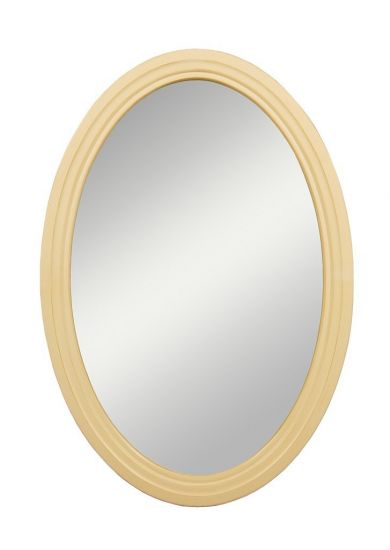 Бежевое овальное зеркало "Leontina"