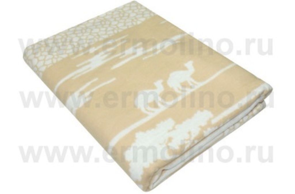 Бежевое Сафари 5772ВЖК 215х150 100% х-б Байковое жак одеяло Ермолино
