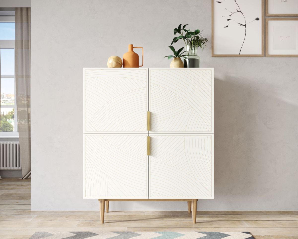 Большой комод с четырьмя дверками "Line" LN03-GR1-beige