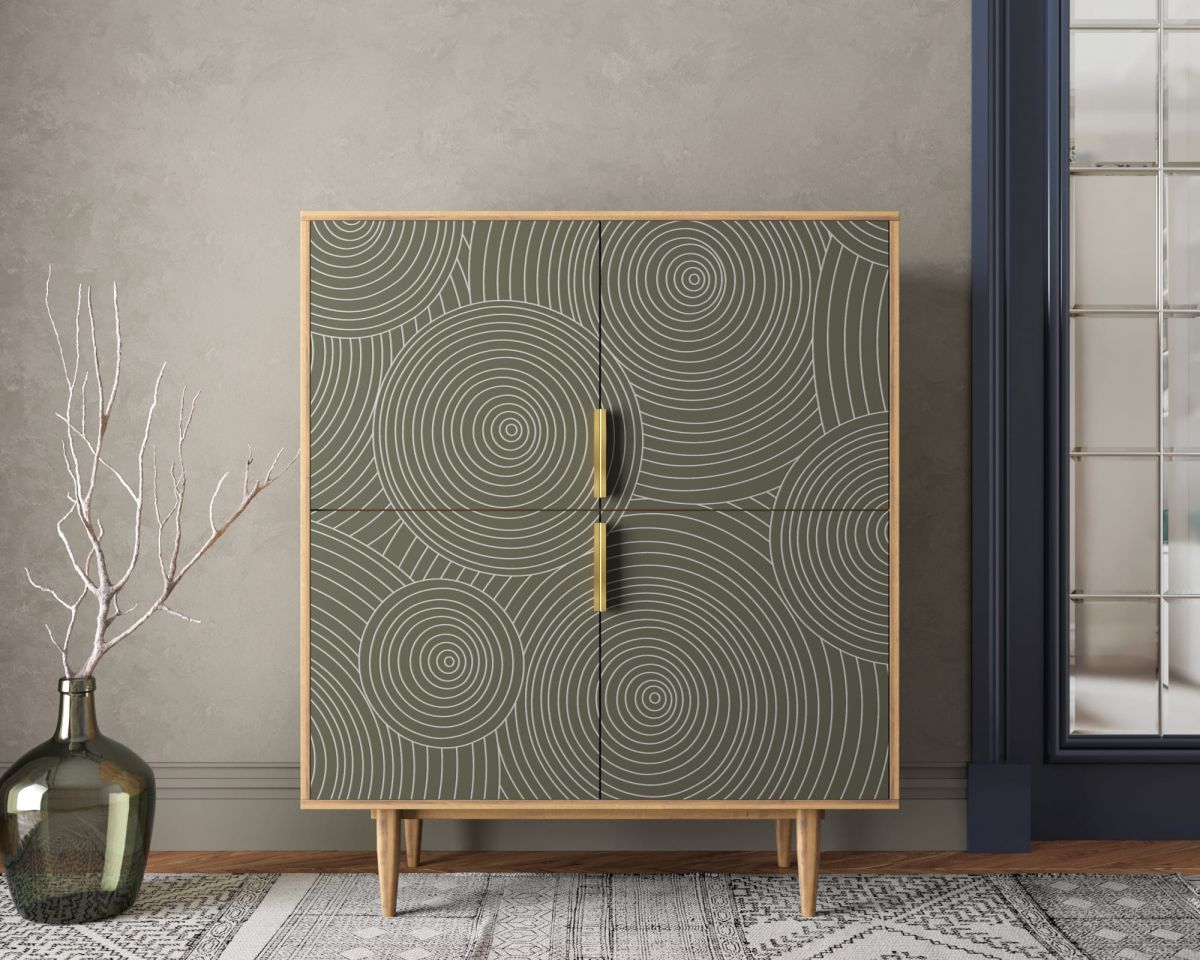 Большой комод с четырьмя дверками "Line" R19-darkgreen