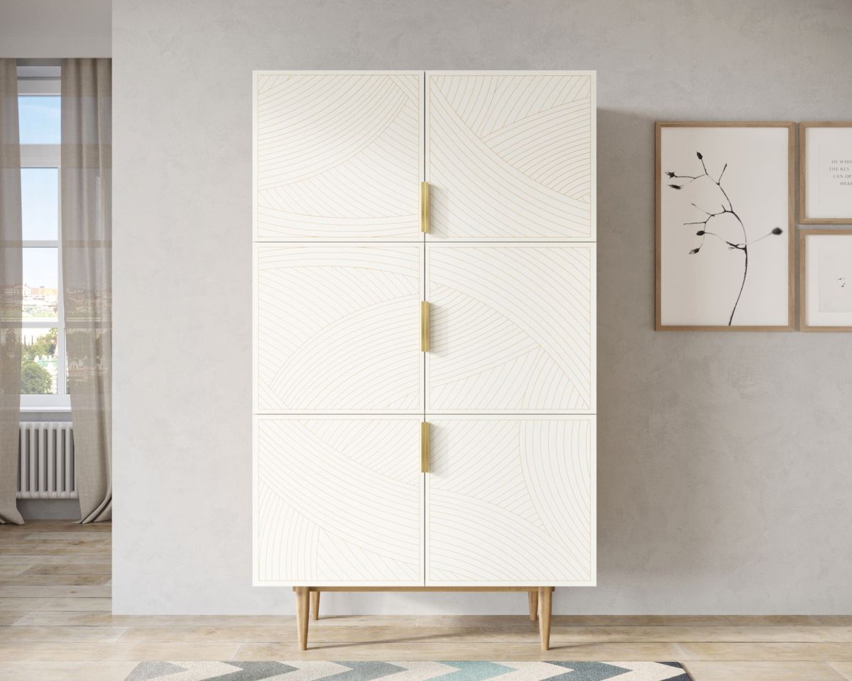 Большой комод с шестью дверками "Line" LN04-GR1-beige