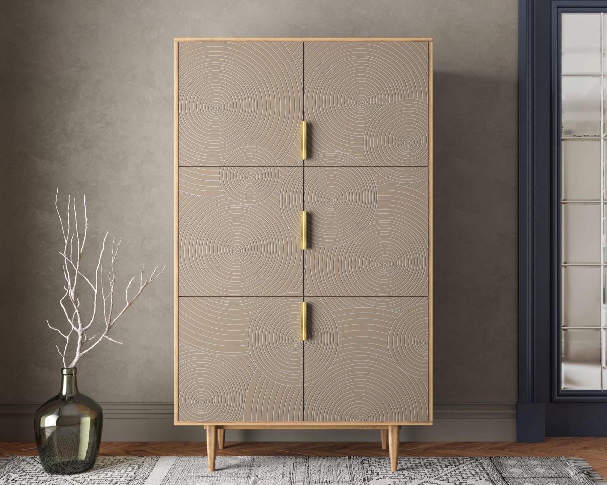 Большой комод с шестью дверками "Line" R20-beige