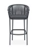 "Бордо" стул барный плетеный из роупа, каркас из стали темно-серый (RAL7024) муар, роуп серый 15мм, - 3