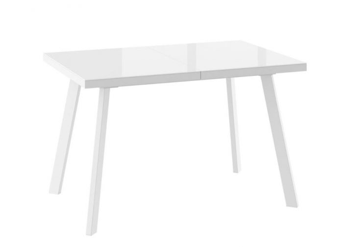 БОРГ-120(160)х80 стол раздвижной со стеклом, Белый-Белый
