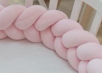 Бортик плетёный для кроватки Ellipsebed (розовый)