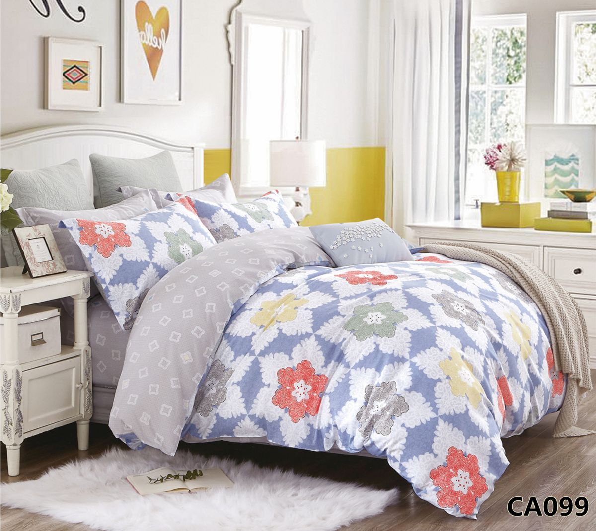 CA-4-099 КПБ 2сп Сатин печатный + нав-ки ( 70х70х2 шт ) "АльВиТек"