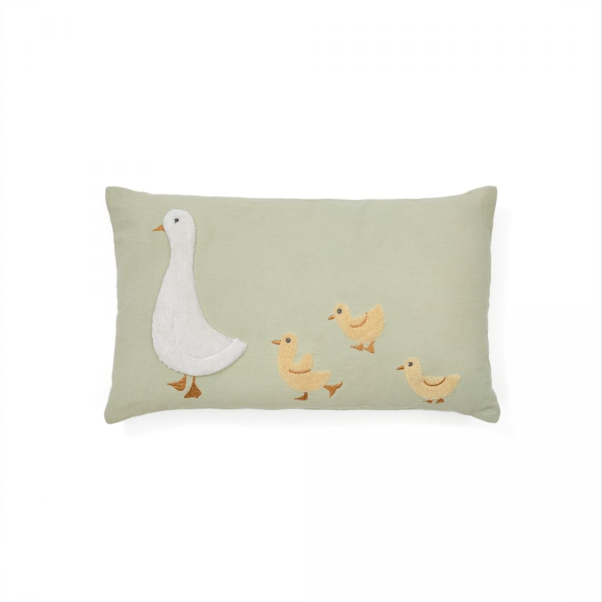 Чехол на подушку Milu из зеленого хлопка с вышивкой в виде гуся, 30 x 50 см