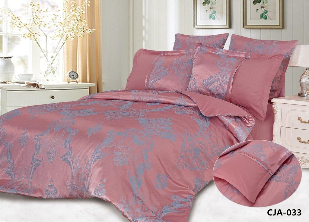 CJA-6-033 КПБ Евро Сатин Жаккард нав-ки ( 70х70х2 шт+50х70х2шт ) в коробке АльВиТек