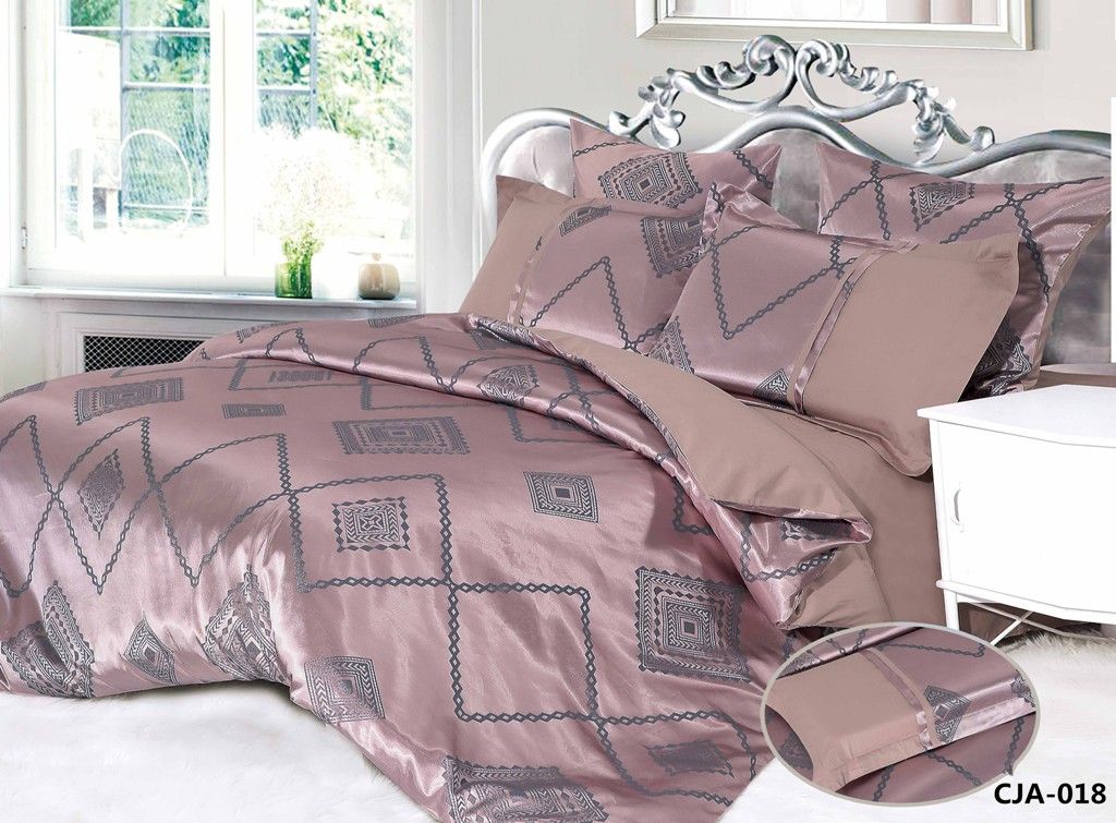 CJA-7-018 КПБ Семейный Сатин Жаккард нав-ки ( 70х70х2 шт+50х70х2шт ) в коробке АльВиТек