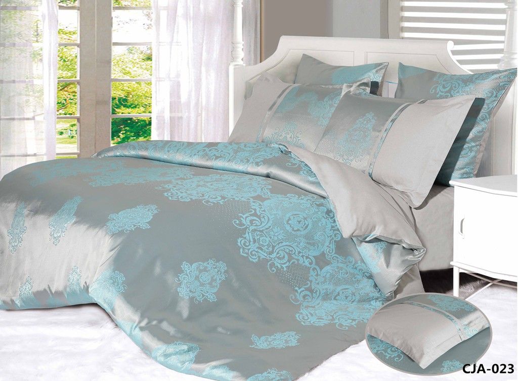 CJA-7-023 КПБ Семейный Сатин Жаккард нав-ки ( 70х70х2 шт+50х70х2шт ) в коробке АльВиТек