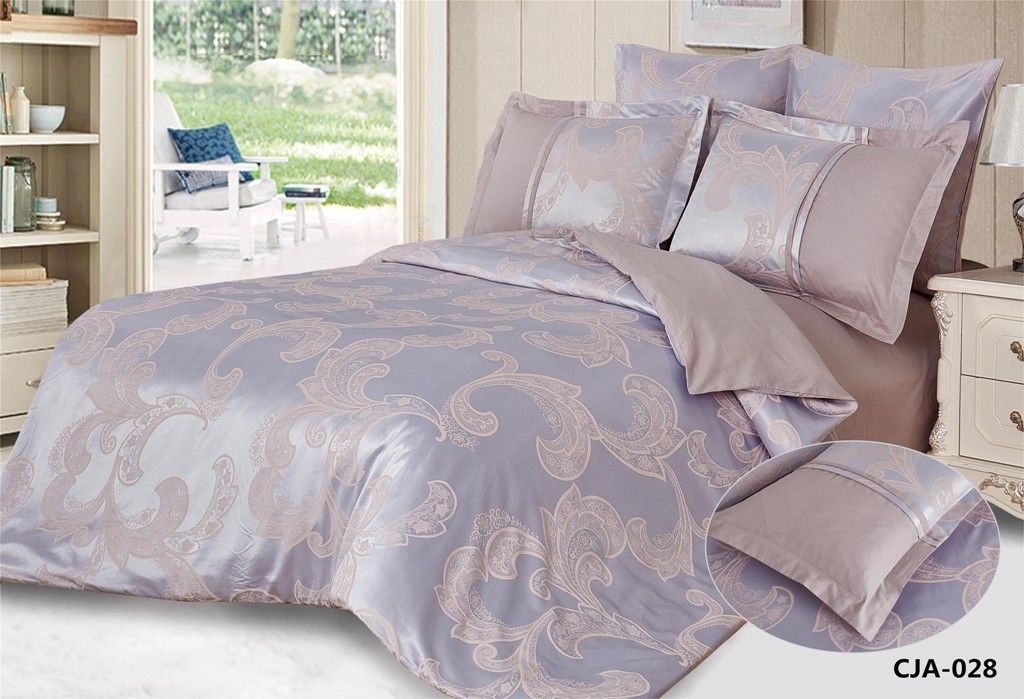 CJA-7-028 КПБ Семейный Сатин Жаккард нав-ки ( 70х70х2 шт+50х70х2шт ) в коробке АльВиТек