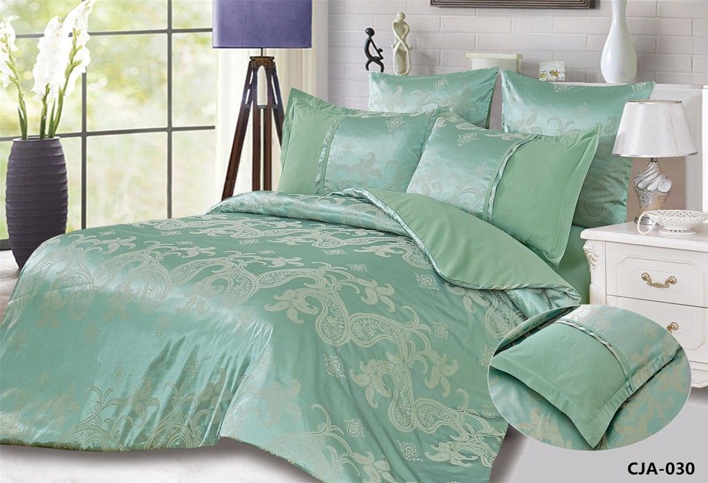 CJA-7-030 КПБ Семейный Сатин Жаккард нав-ки ( 70х70х2 шт+50х70х2шт ) в коробке АльВиТек