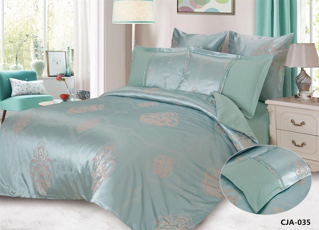 CJA-7-035 КПБ Семейный Сатин Жаккард нав-ки ( 70х70х2 шт+50х70х2шт ) в коробке АльВиТек