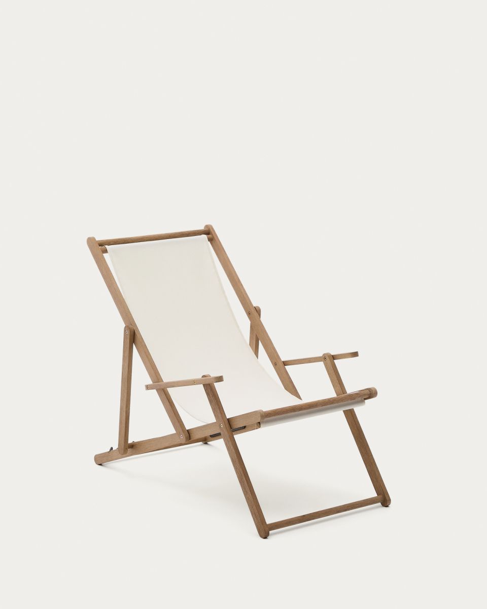 Cкладное кресло Vilara для улицы из акации белого цвета