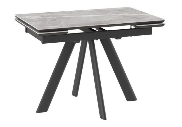 Cтол с керамическим покрытием JACK-110, Stone grey st cer, Черный, 110x70