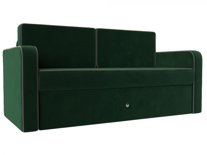111841 Детский диван трансформер Смарт | Велюр | зеленый | коричневый