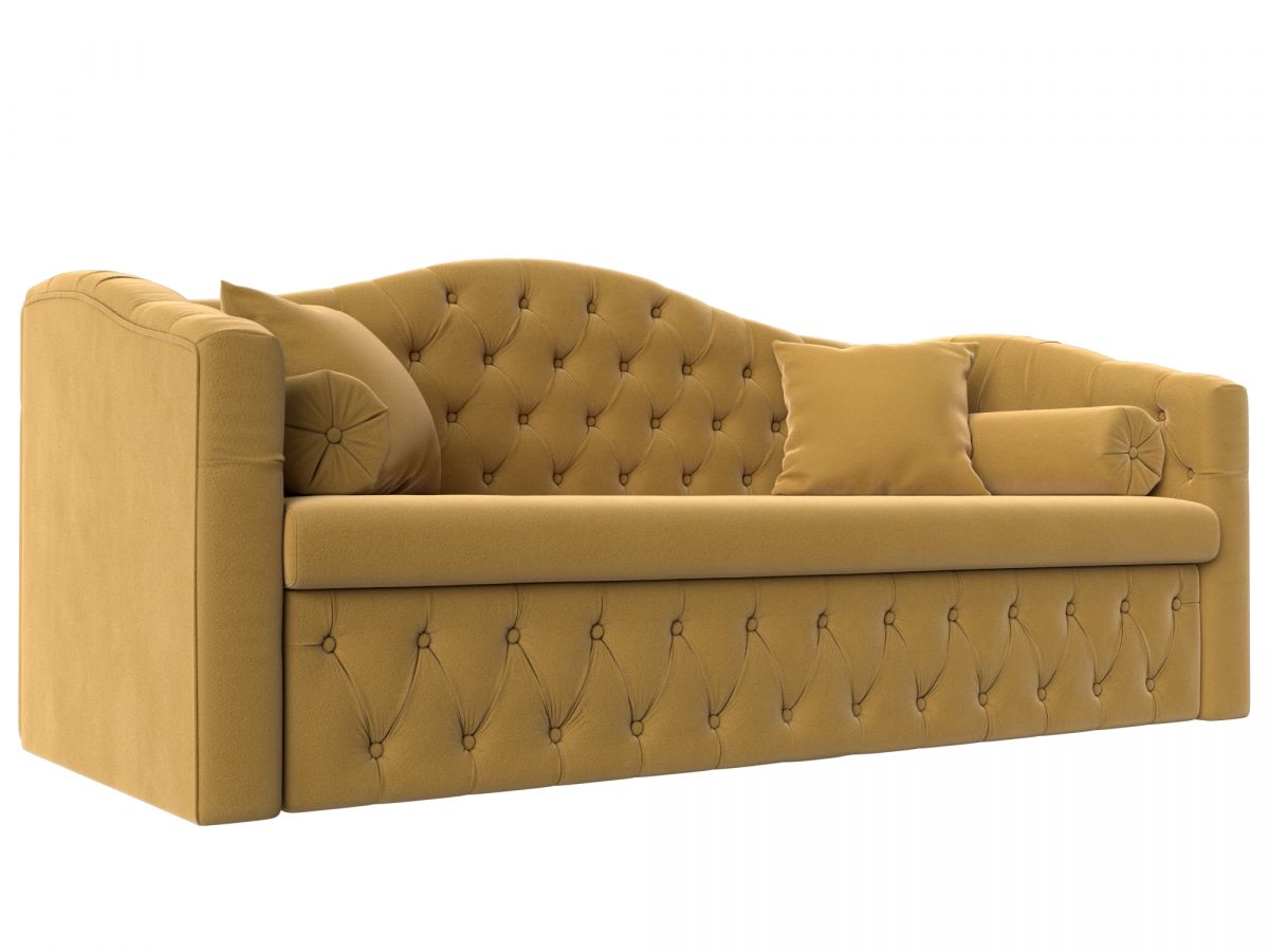 112859 Диван детский прямой Мечта | микровельвет | желтый