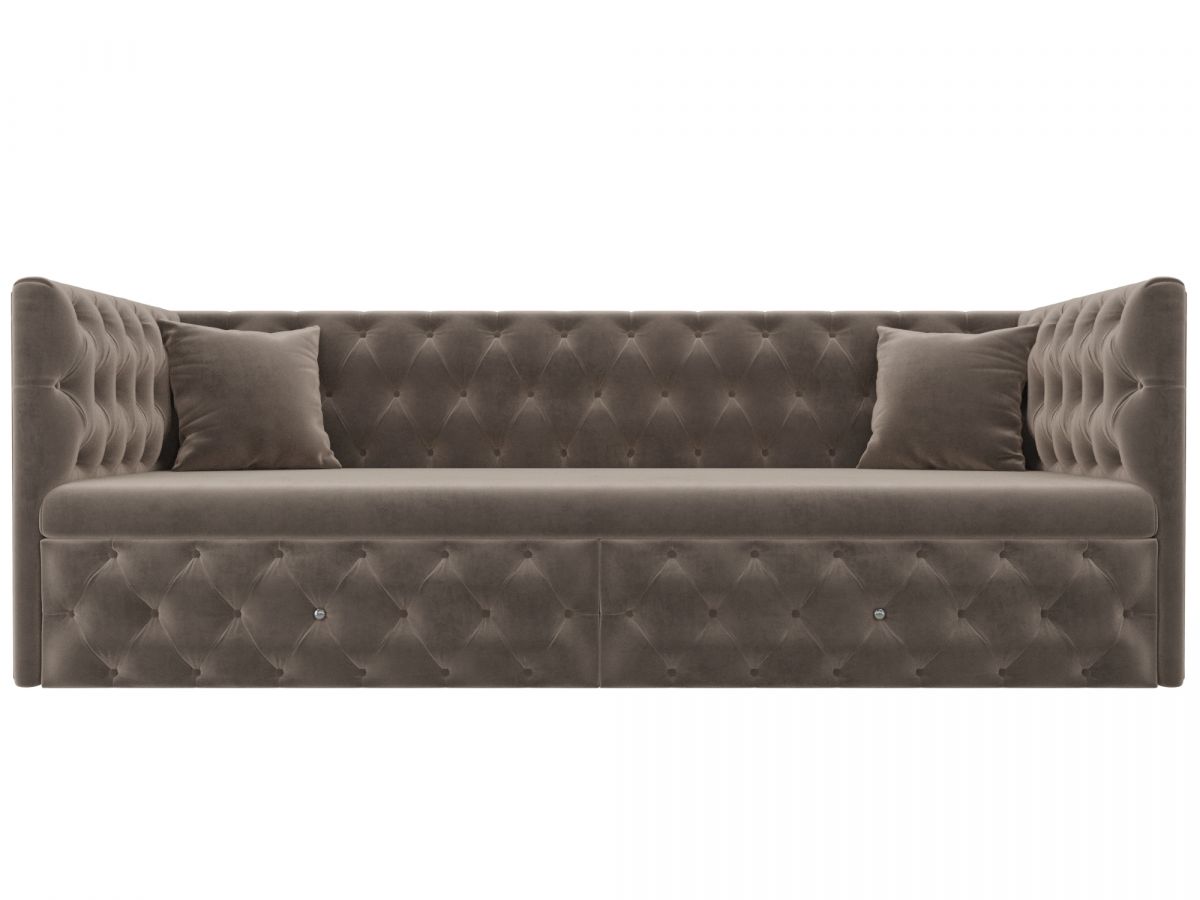 107105 Диван детский прямой Найс | велюр | коричневый