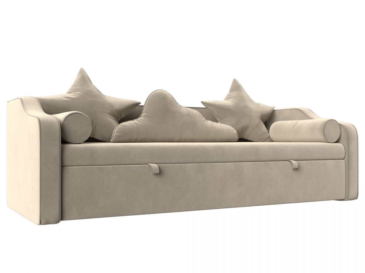 117381 Диван детский прямой Рико | микровельвет | бежевый