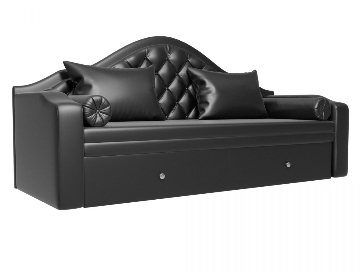 100589 Диван детский прямой Сойер | экокожа | черный