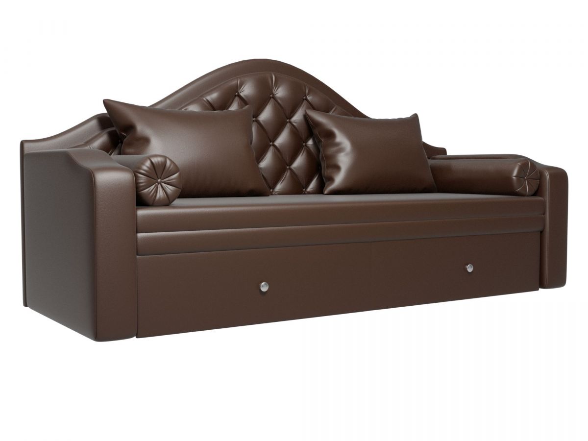 100588 Диван детский прямой Сойер | экокожа | коричневый