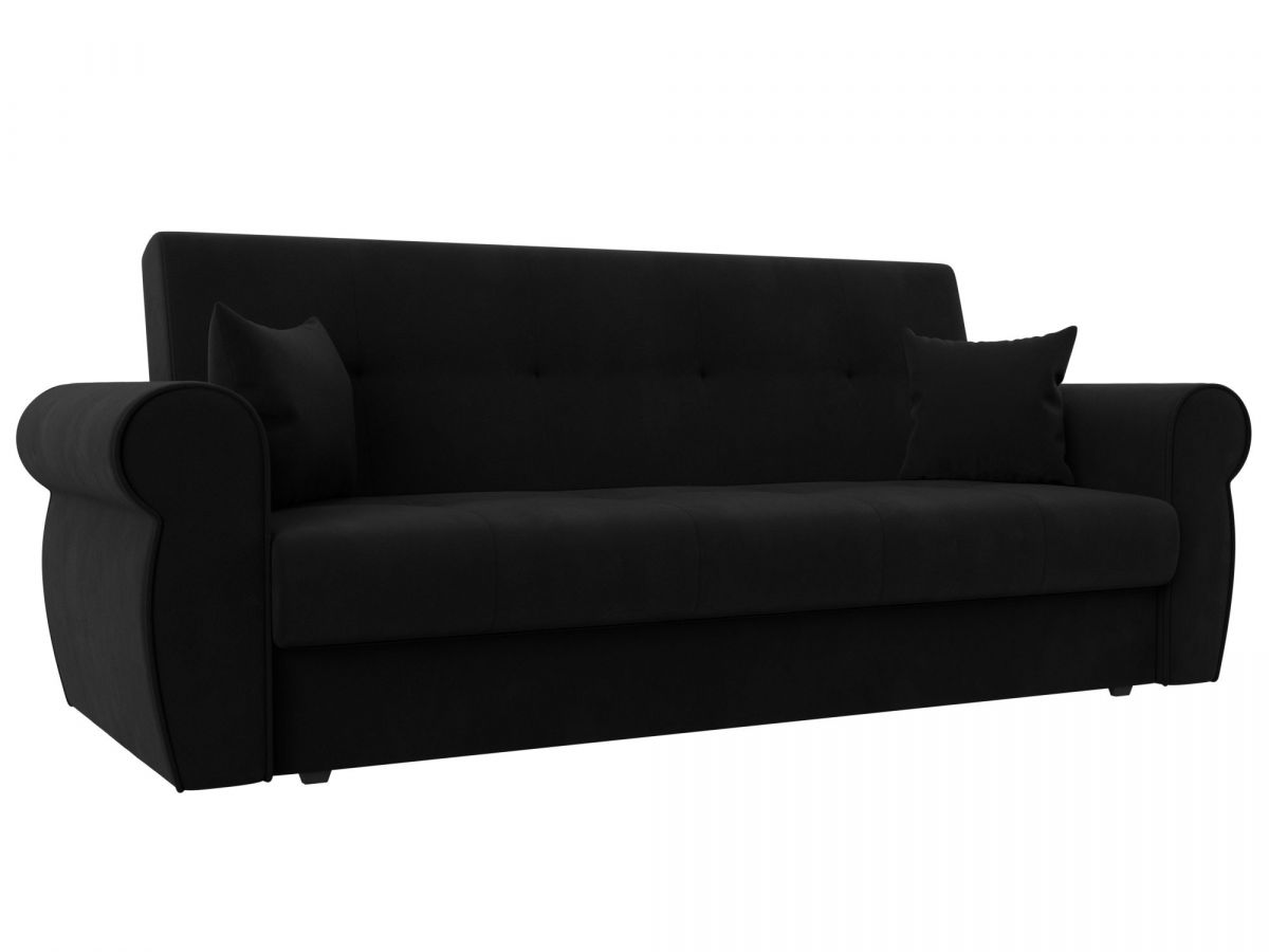 118365 Диван-книжка Лига-019 | микровельвет | черный