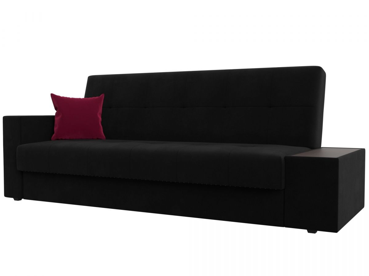 118515 Диван-книжка Лига-020 стол справа | микровельвет | черный, черный, бордовый