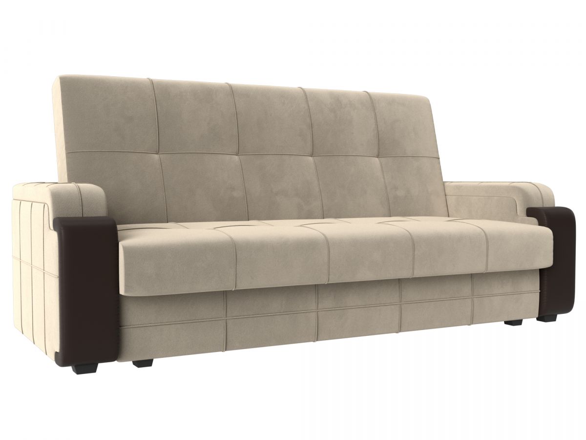 112765 Диван-книжка Николь Лайт | микровельвет, экокожа | бежевый, коричневый