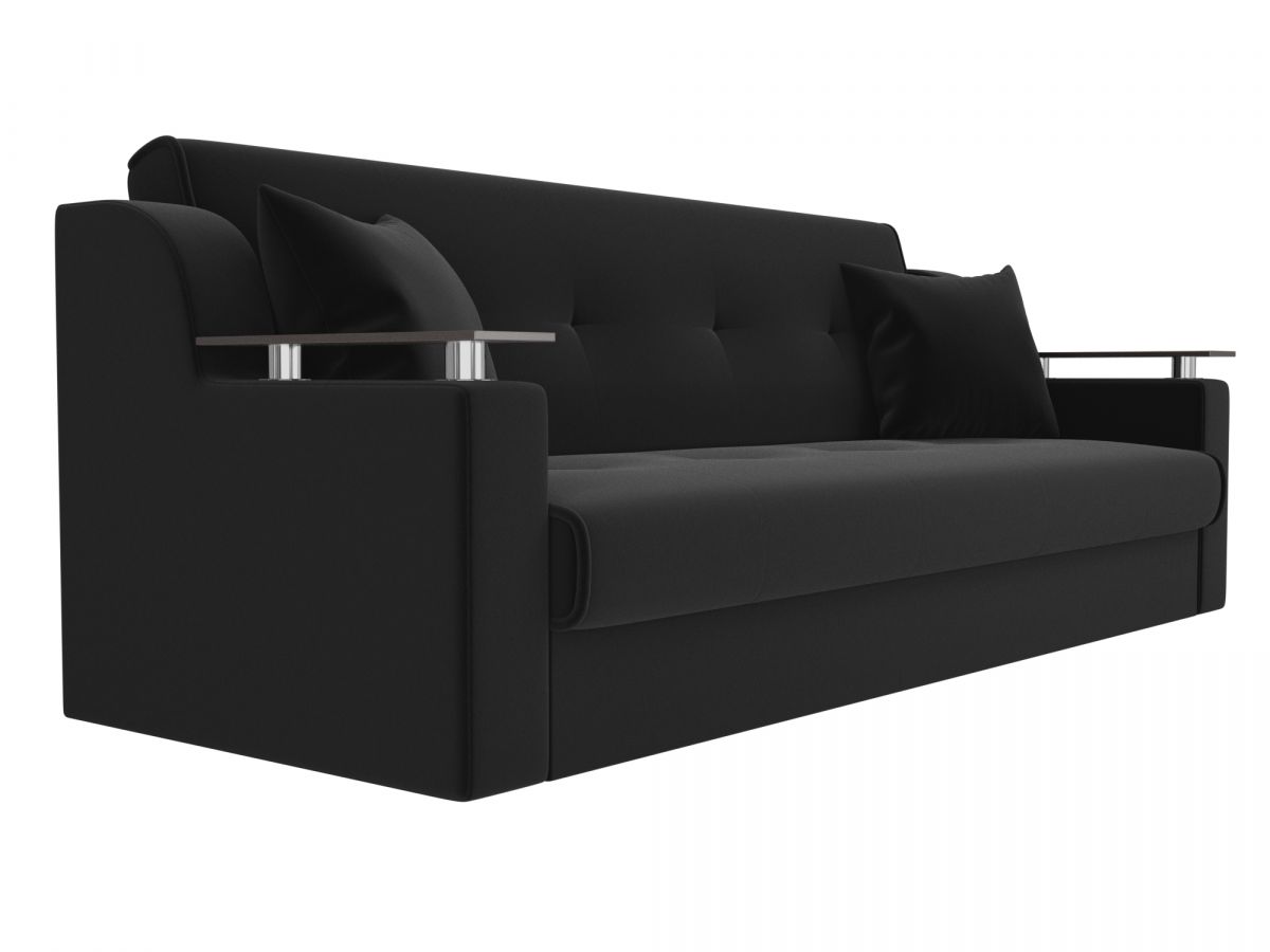 100618 Диван-книжка Сенатор | микровельвет | черный