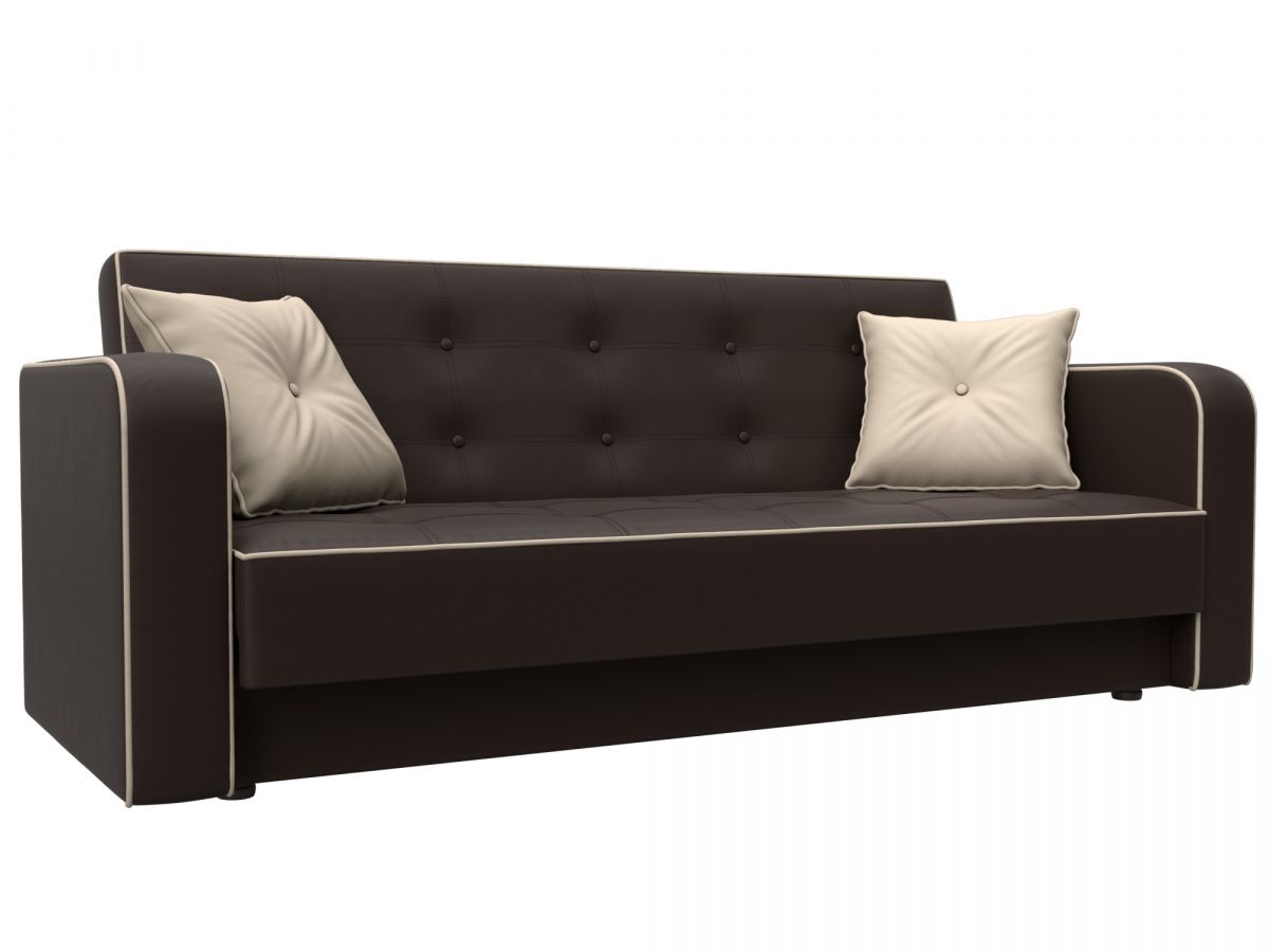 126158 Диван-книжка Тур | экокожа, велюр | коричневый, бежевый, бежевый