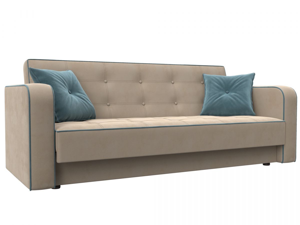 126122 Диван-книжка Тур | велюр | бежевый, бирюзовый, бирюзовый