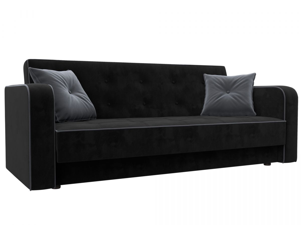 126127 Диван-книжка Тур | велюр | черный, серый, серый