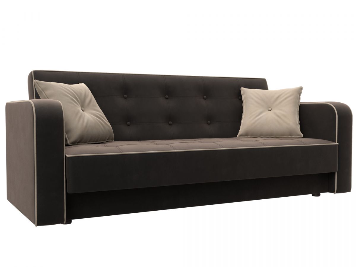 126125 Диван-книжка Тур | велюр | коричневый, бежевый, бежевый