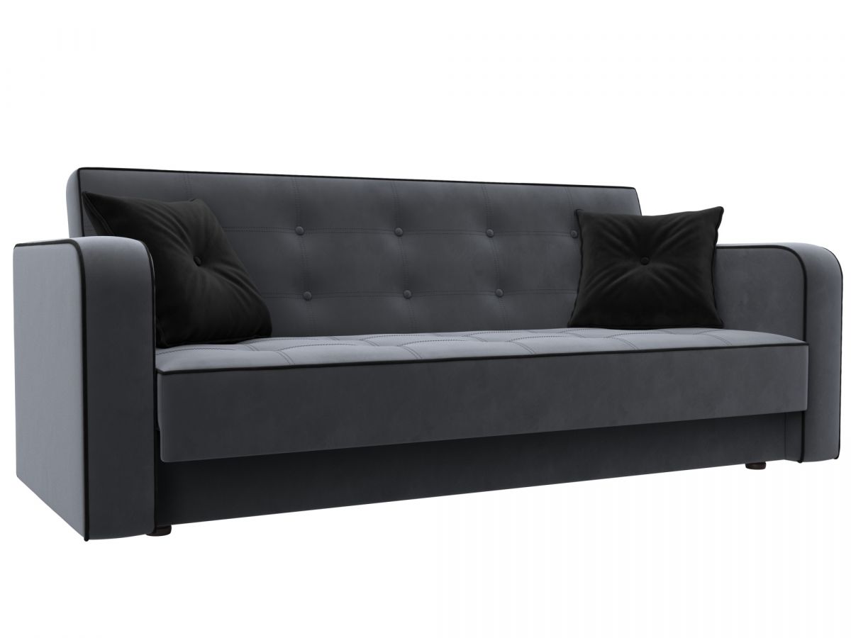 126156 Диван-книжка Тур | велюр | серый, черный, черный