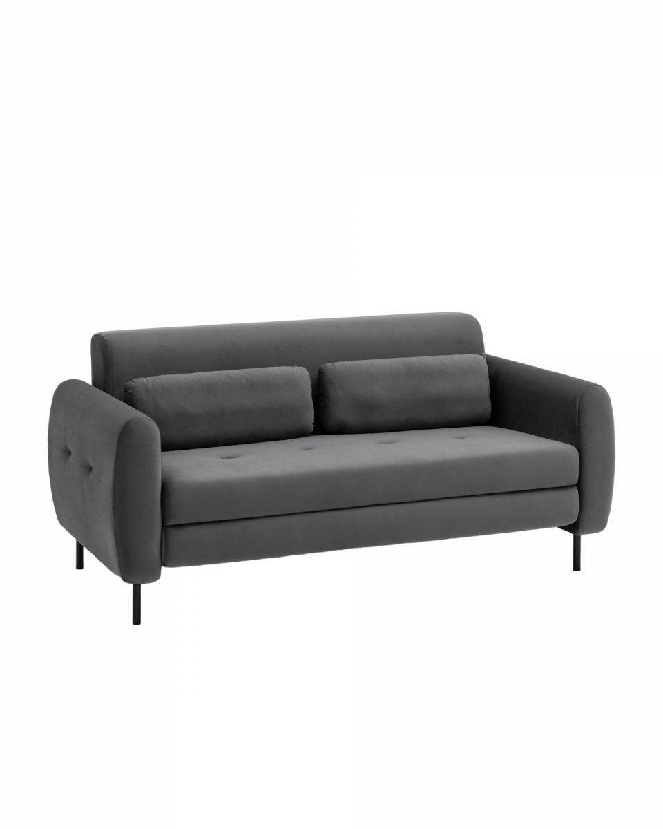 Диван-кровать прямой Барнаби велюр серый