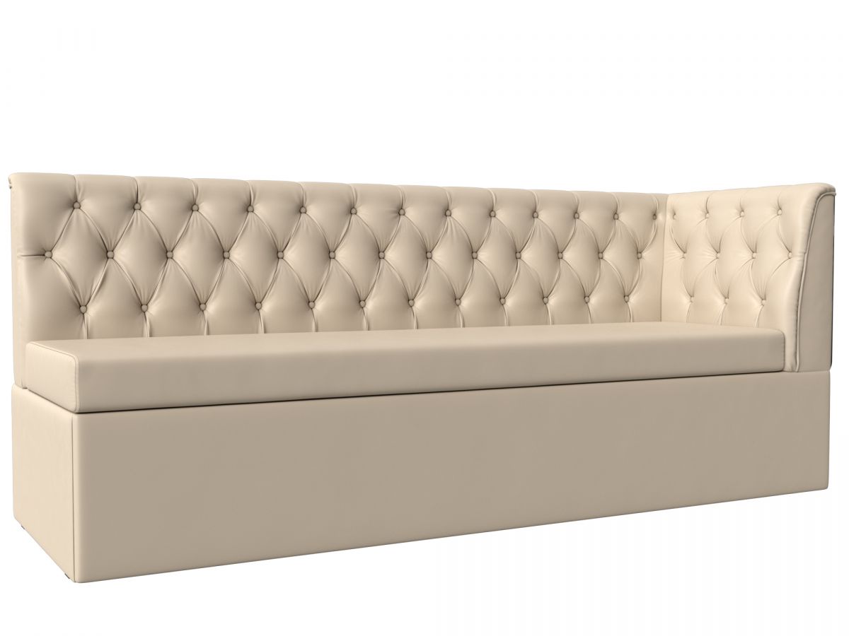 112845 Диван кухонный Маркиз с углом справа | экокожа | бежевый